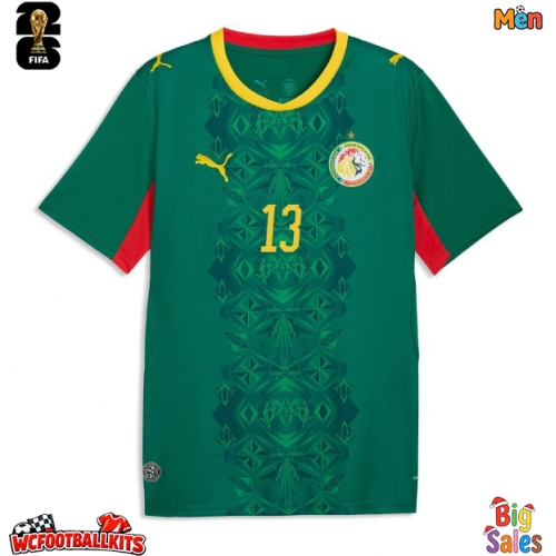 Senegal Iliman Ndiaye #13 Replica Away Stadium Shirt World Cup 2026 Short Sleeve